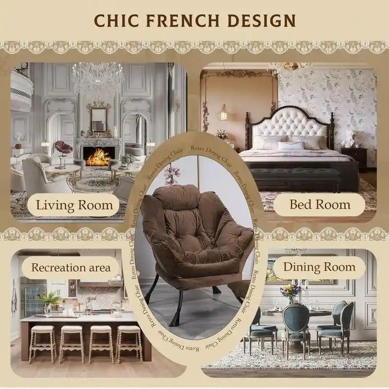 Chaise longue capitonnée en coton épais avec pouf pliant