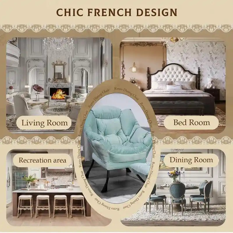 Chaise longue capitonnée en coton épais avec pouf pliant