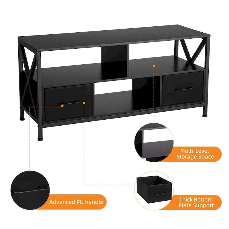 Meuble TV pour téléviseur de 50 pouces, meuble de divertissement avec rangement - 42 pouces