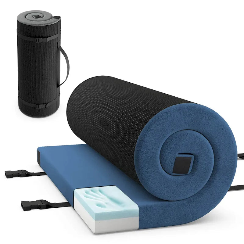 Matelas de camping en mousse à mémoire de forme avec base antidérapante Sac de voyage - Voir les détails