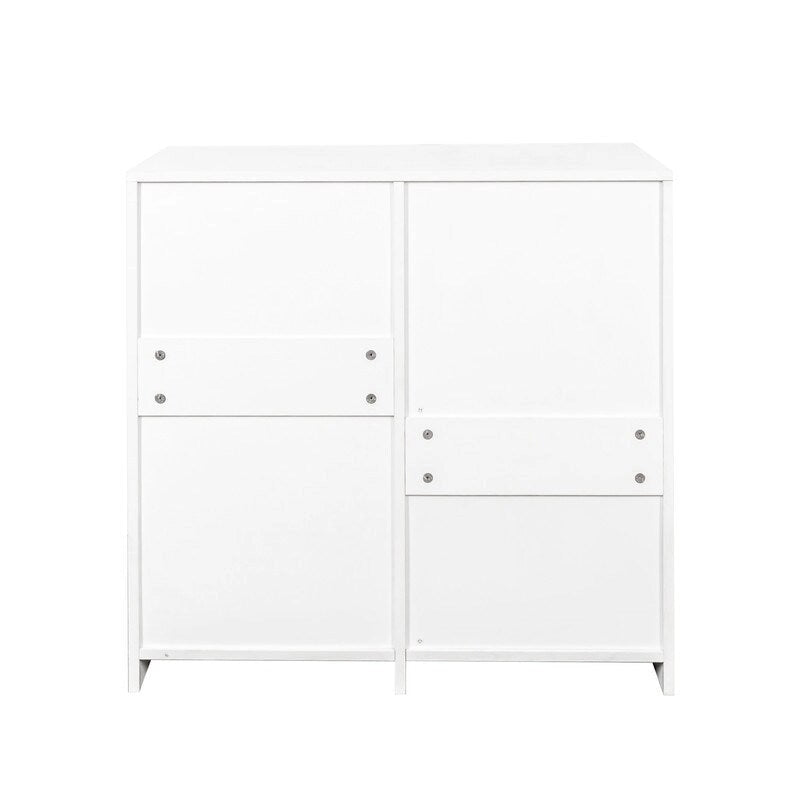 Meuble de buanderie autoportant avec portes et étagère, panier à linge inclinable
