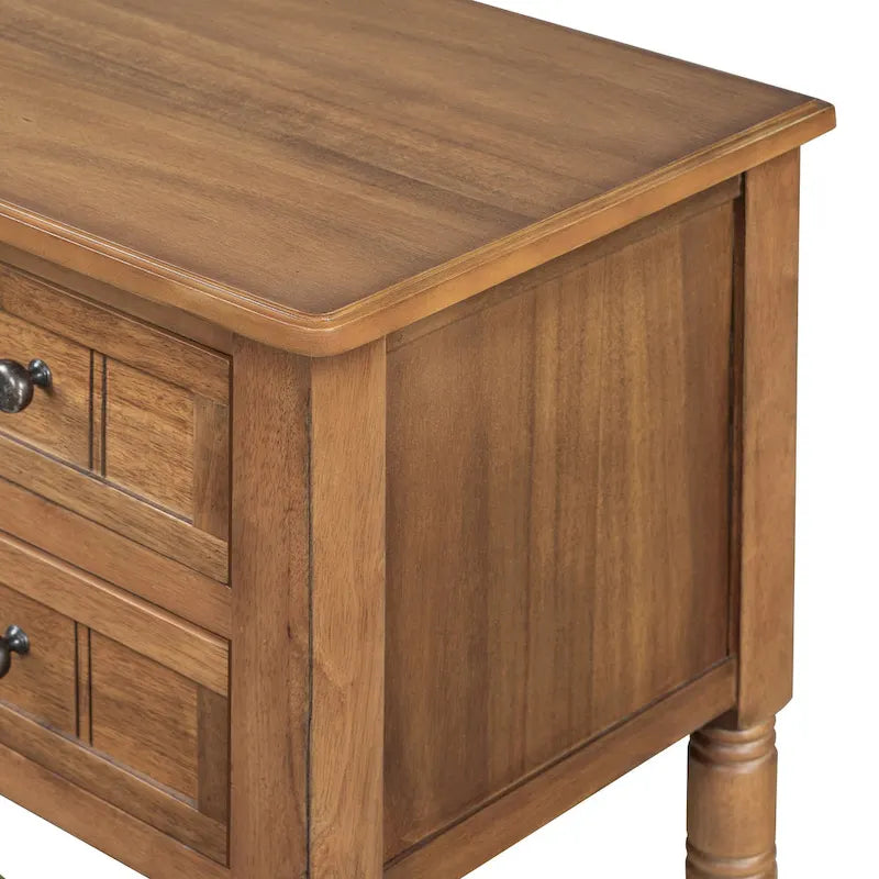 Console classique de 23,7 pouces avec trois tiroirs de rangement et une étagère inférieure