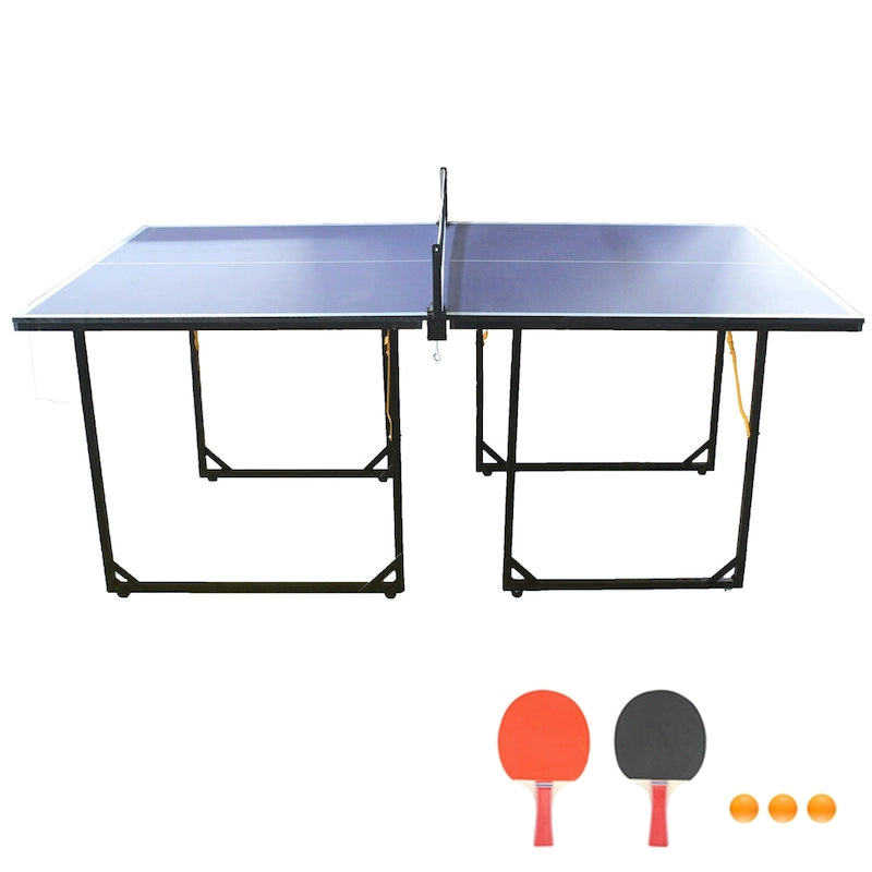 Table de tennis de table taille moyenne 6 pieds, pliable et portable, avec filet, pour jeux intérieurs et extérieurs