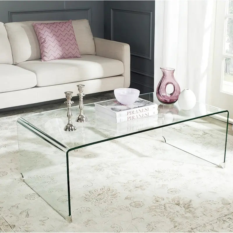 Console en Verre, Table Console en Verre Trempé Transparent