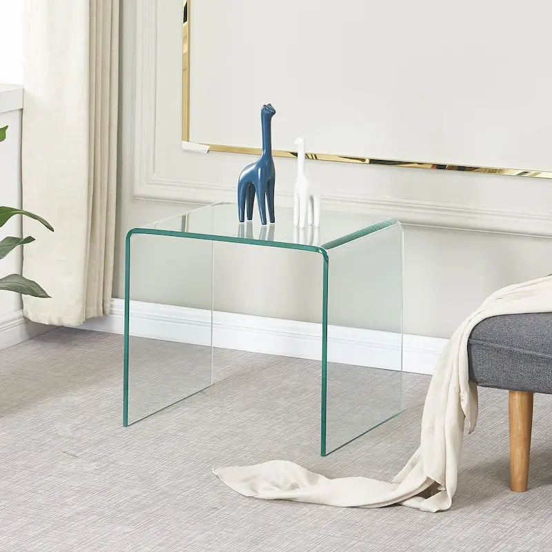 Console en Verre, Table Console en Verre Trempé Transparent