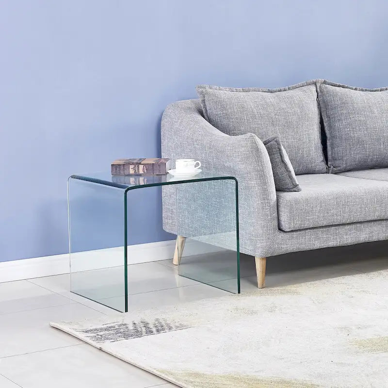 Console en Verre, Table Console en Verre Trempé Transparent