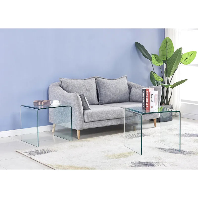Console en Verre, Table Console en Verre Trempé Transparent