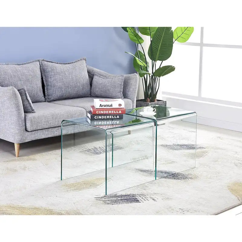 Console en Verre, Table Console en Verre Trempé Transparent