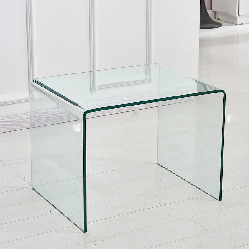 Console en Verre, Table Console en Verre Trempé Transparent