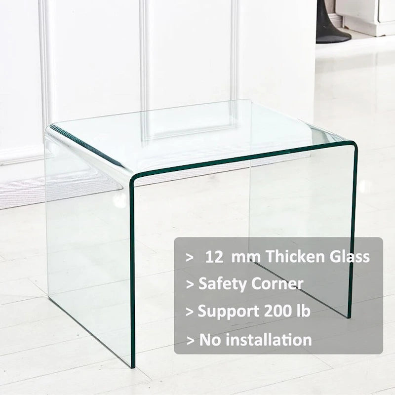Console en Verre, Table Console en Verre Trempé Transparent