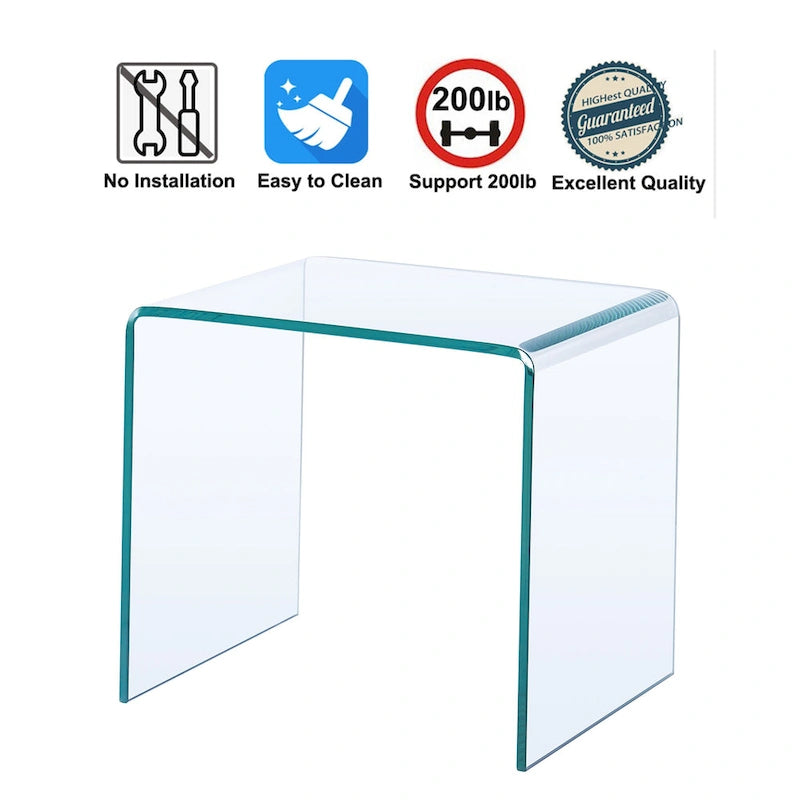 Console en Verre, Table Console en Verre Trempé Transparent
