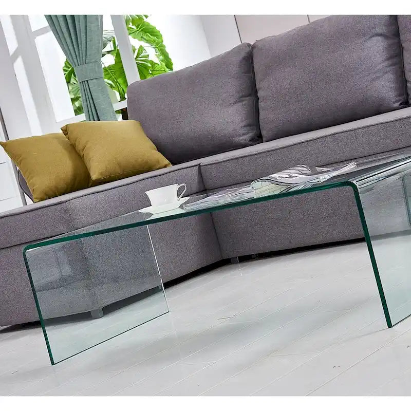 Console en Verre, Table Console en Verre Trempé Transparent