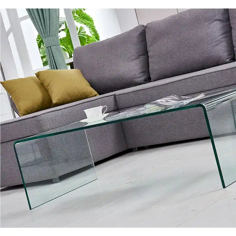 Console en Verre, Table Console en Verre Trempé Transparent