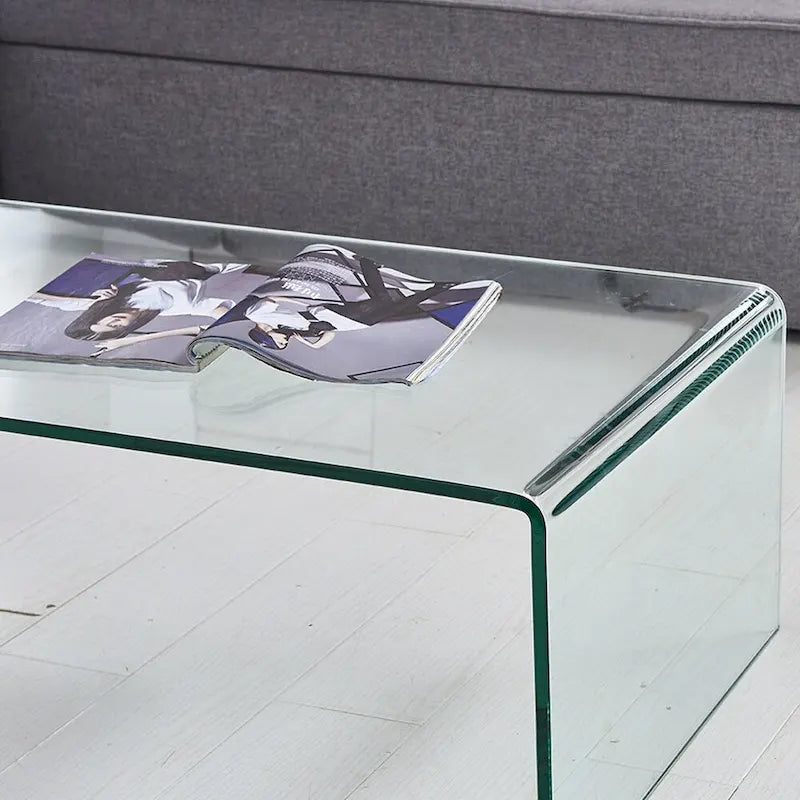 Console en Verre, Table Console en Verre Trempé Transparent