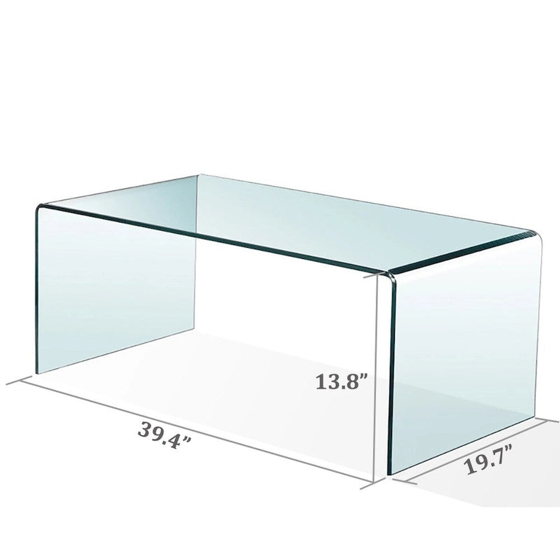 Console en Verre, Table Console en Verre Trempé Transparent