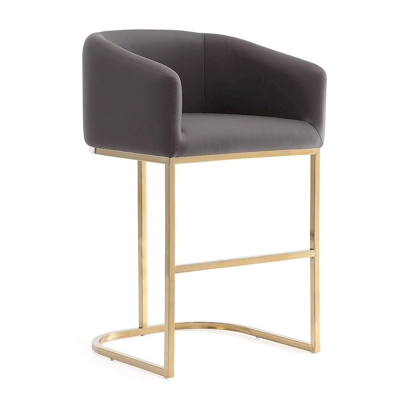 Tabouret de bar hauteur comptoir en acier inoxydable plaqué or titane de 36 po