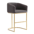 Tabouret de bar hauteur comptoir en acier inoxydable plaqué or titane de 36 po