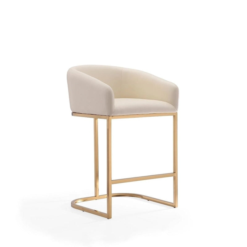 Tabouret de bar hauteur comptoir en acier inoxydable plaqué or titane de 36 po