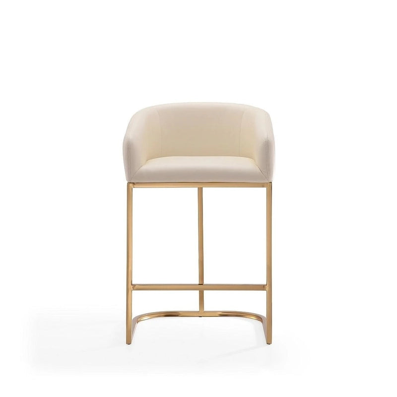 Tabouret de bar hauteur comptoir en acier inoxydable plaqué or titane de 36 po