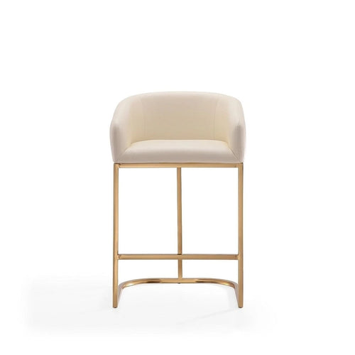 Tabouret de bar hauteur comptoir en acier inoxydable plaqué or titane de 36 po