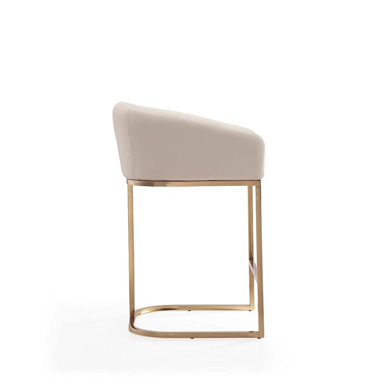 Tabouret de bar hauteur comptoir en acier inoxydable plaqué or titane de 36 po