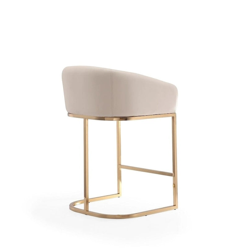 Tabouret de bar hauteur comptoir en acier inoxydable plaqué or titane de 36 po