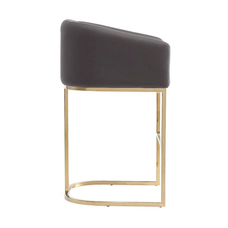 Tabouret de bar hauteur comptoir en acier inoxydable plaqué or titane de 36 po