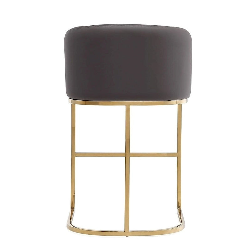 Tabouret de bar hauteur comptoir en acier inoxydable plaqué or titane de 36 po