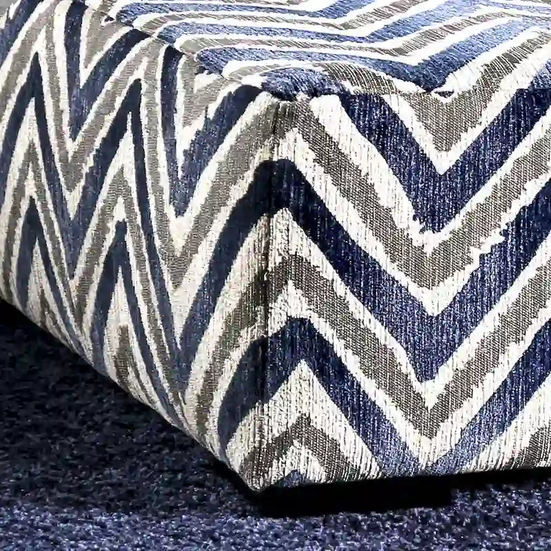 Ottoman de cocktail transitionnel en microfibre bleu marine par