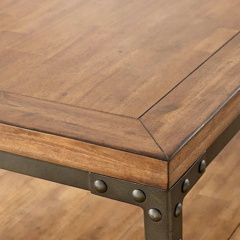 Console industrielle en bois et métal