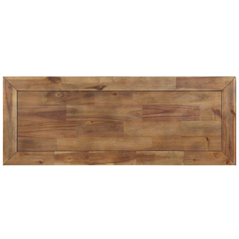 Console industrielle en bois et métal