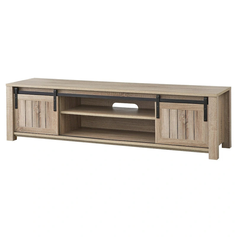 Meuble TV console porte de grange Glasbern, style vie simple