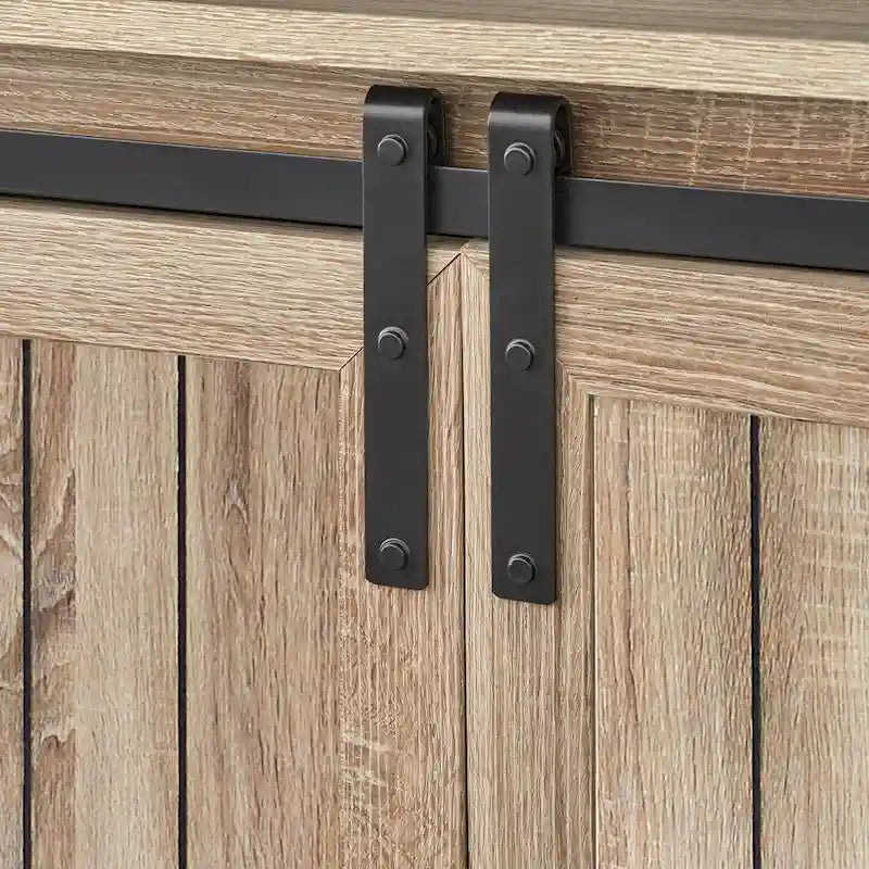 Meuble TV console porte de grange Glasbern, style vie simple