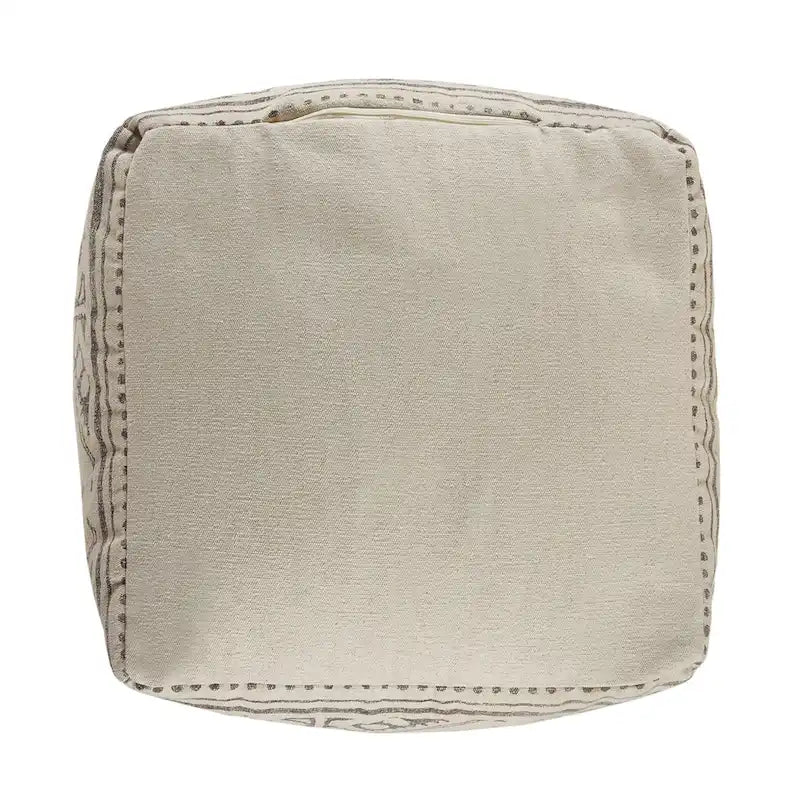 Pouf fait main géométrique rustique de style ferme