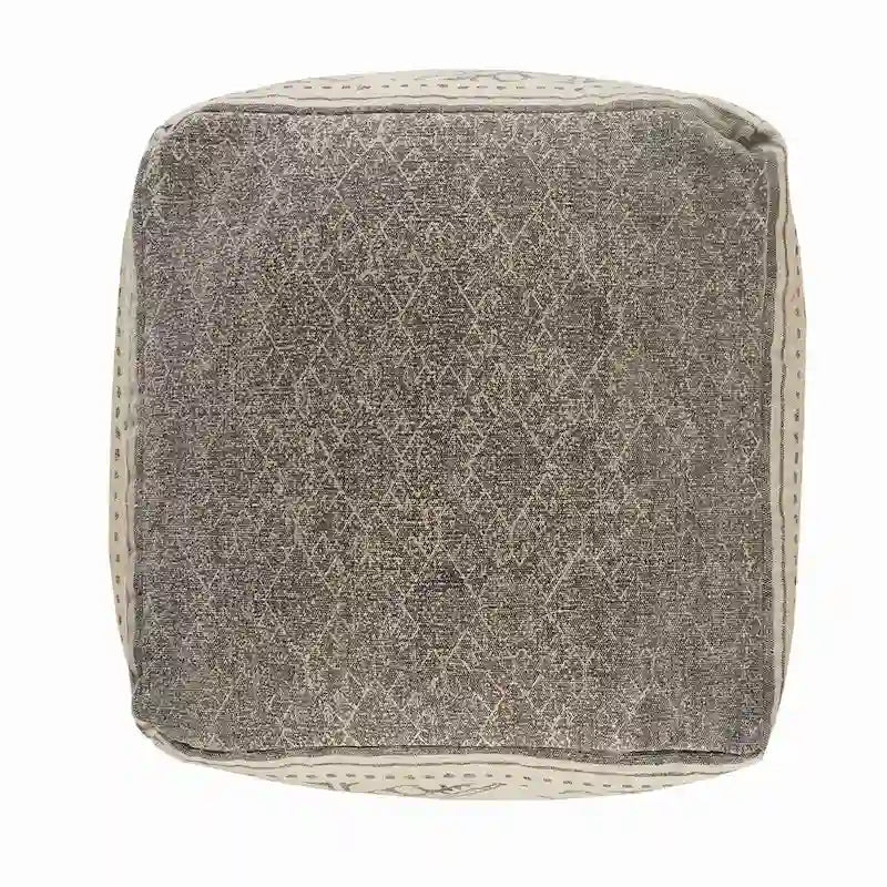 Pouf fait main géométrique rustique de style ferme