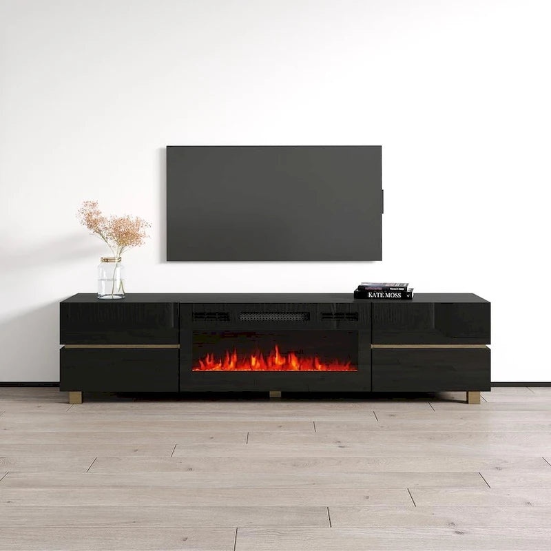 Meuble TV avec cheminée