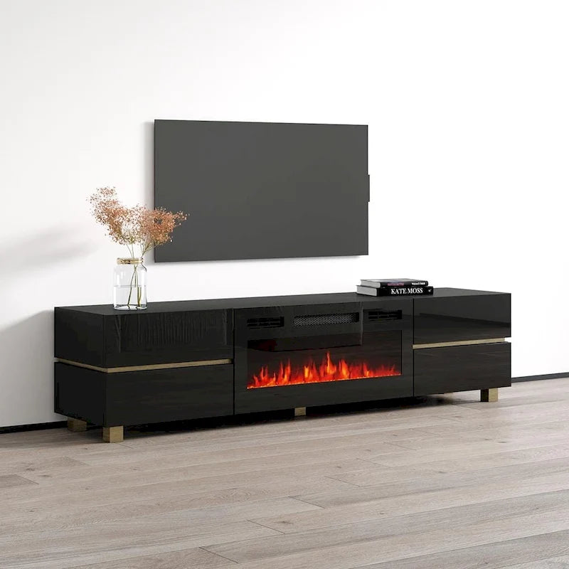 Meuble TV avec cheminée