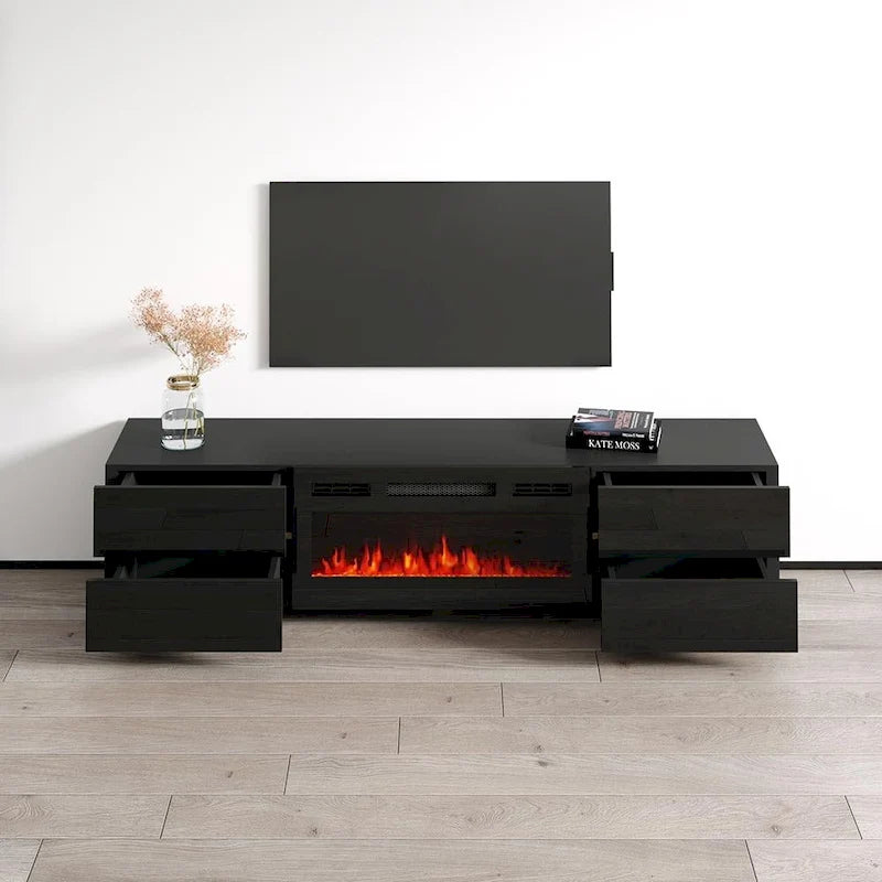 Meuble TV avec cheminée