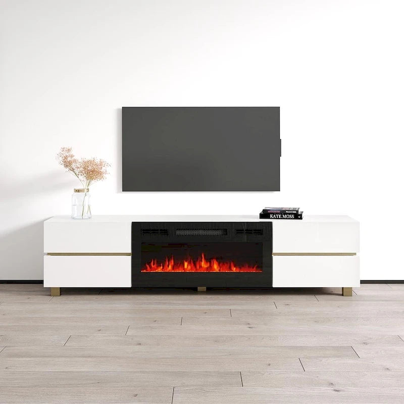 Meuble TV avec cheminée