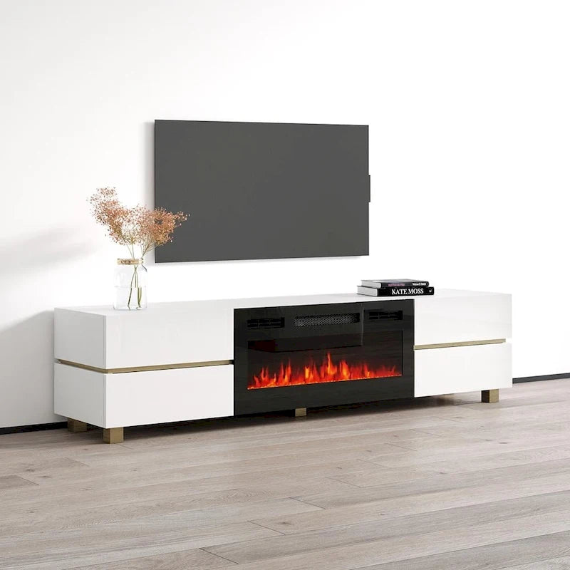 Meuble TV avec cheminée