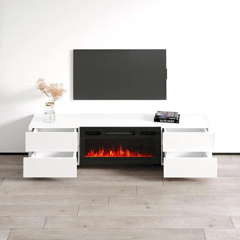Meuble TV avec cheminée