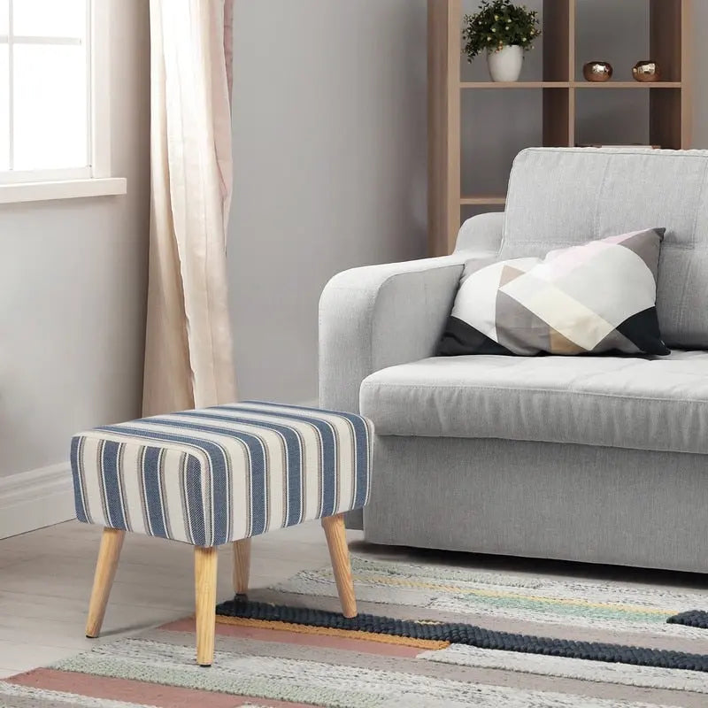 Tabouret repose-pieds ottoman avec pieds en bois