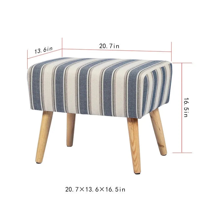 Tabouret repose-pieds ottoman avec pieds en bois