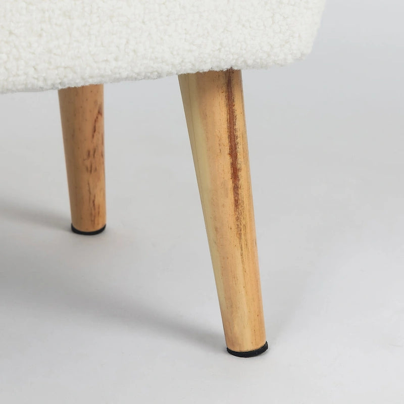 Tabouret repose-pieds ottoman avec pieds en bois