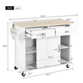 Desserte de cuisine avec plan de travail rabattable en bois d'hévéa, hauteur réglable et rangement dissimulé avec porte coulissante type grange