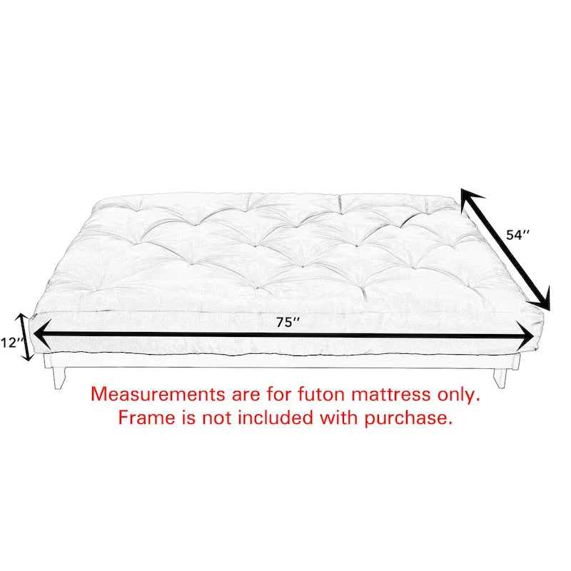 Matelas de futon gris granit de 12 pouces