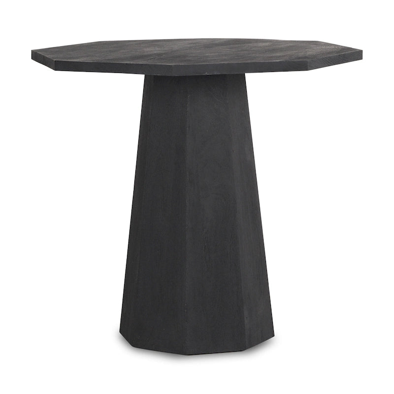 Table d'entrée hexagonale en bois massif marron foncé