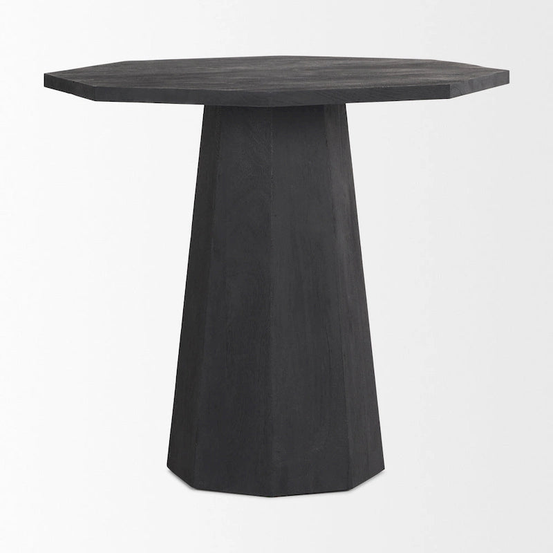 Table d'entrée hexagonale en bois massif marron foncé