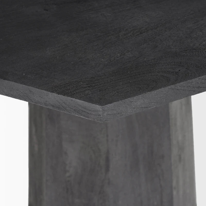Table d'entrée hexagonale en bois massif marron foncé