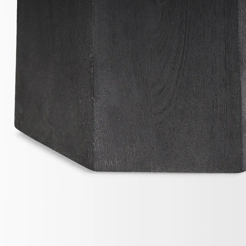 Table d'entrée hexagonale en bois massif marron foncé
